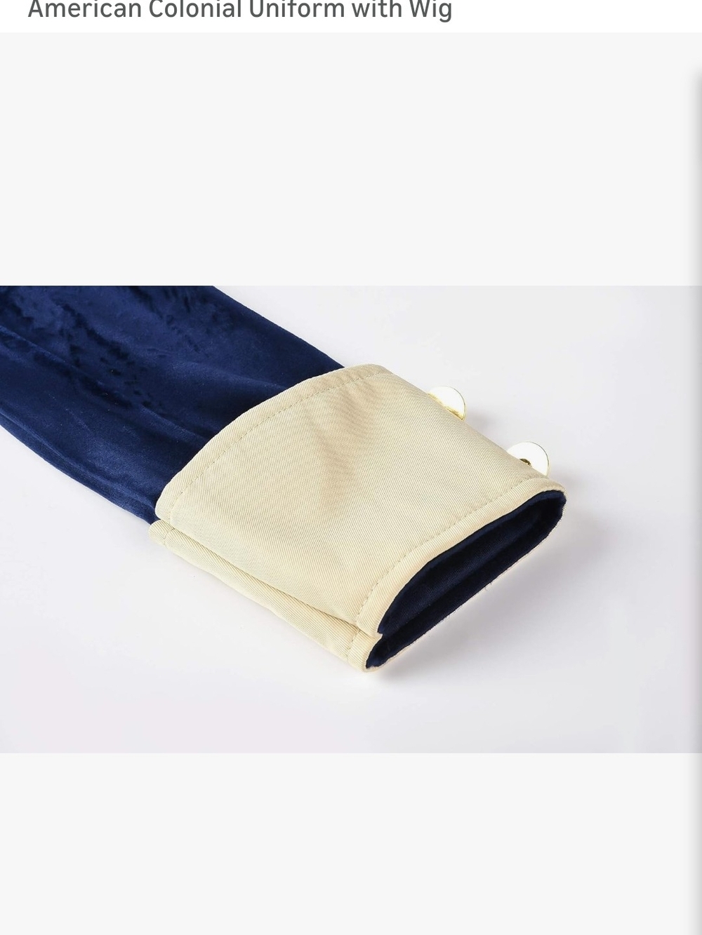 Classic Colonial Boys' Costume in Navy and Cream with White Wig - Picture 4 of 16